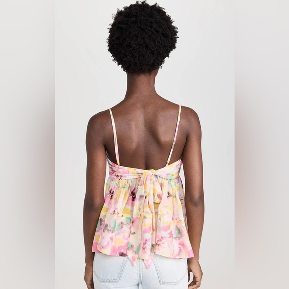 Misa Mariposa Chiffon Floral Babydoll Top Size Small Colorful NWT - Picture 2 of 10